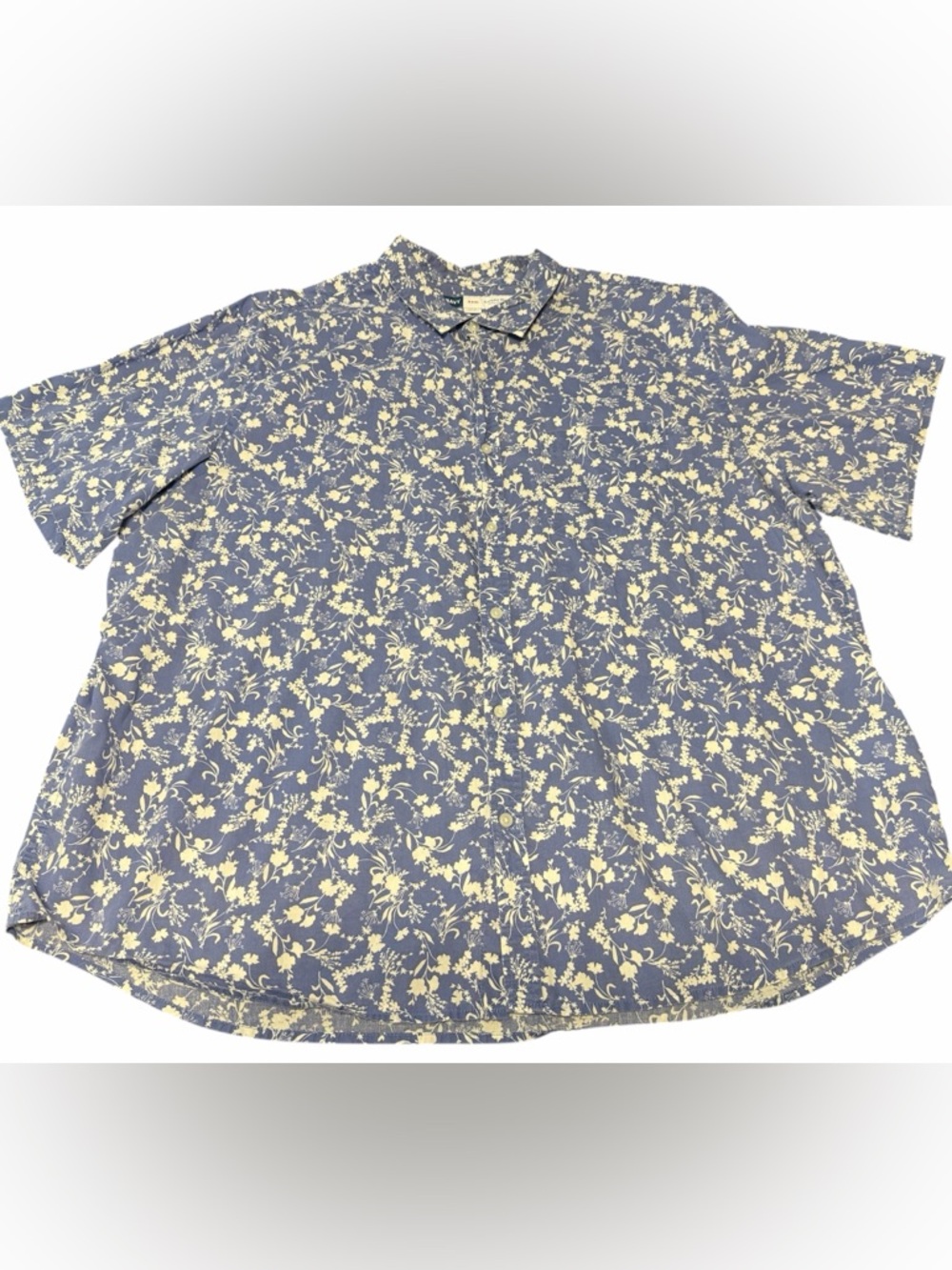 Old Navy Blue Short-Sleeve Floral Button-Down Shirt